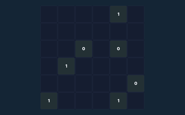 Binary Puzzle game board